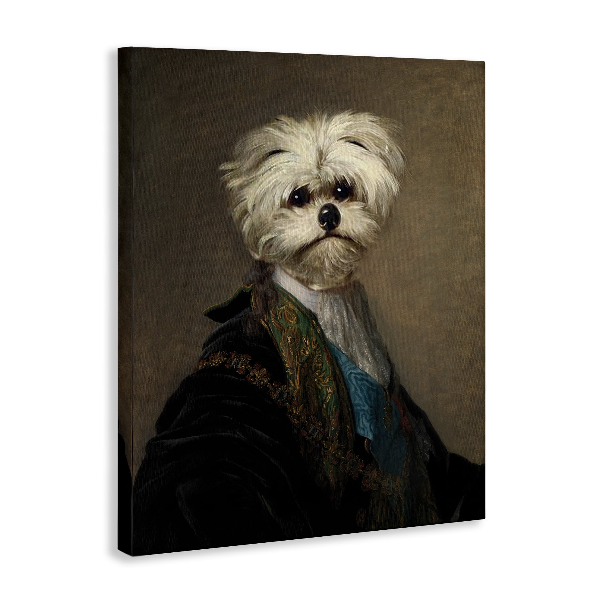 Stupell Industries Regal Bichon Frise Portrait Animals & Insects Painting Gallery Wrapped Canvas Art Print Wall Art, 36 x 48