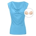 thumbnail image 6 of BSDJILFG Sleeveless Tops for Women with Built-In-Bra,Dressy Cowl Neck Shirts Summer Casual Solid Color Slim Fit Cami Tank Tops, 6 of 7