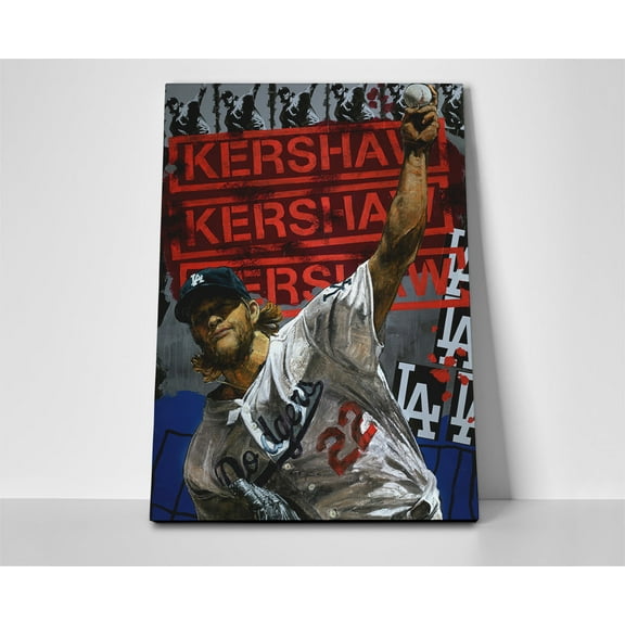 Clayton Kershaw Pitching Poster or Wrapped Canvas