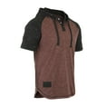 thumbnail image 4 of ZIMEGO Mens Short Sleeve Hoodie - Thin Color Block Raglan Henley T Shirt, 4 of 4