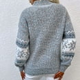 thumbnail image 2 of SWSMCLT Women's Long Sleeve Sweater Knit Christmas Pullover Sweaters Cute Chunky Warm Printed Winter Drop Shoulder Grey Small, 2 of 4