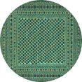 thumbnail image 1 of Ahgly Company Machine Washable Indoor Round Persian Turquoise Blue Traditional Area Rugs, 3' Round, 1 of 4