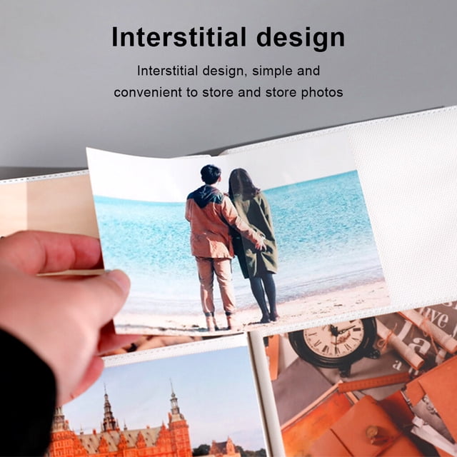 6 Inch DIY Photo Album 200 Pockets Pictures Holder Practical Interleaf Type Collector Commemorative Organizer Family Memory Book Birthday Wedding Baby Blue