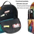 thumbnail image 5 of Lsque Vibrant Rainbow Butterfly A Pattern Backpack – School Travel Canvas Daypack with Ergonomic Padded Straps, Multiple Compartments & Leather Handle, 5 of 5