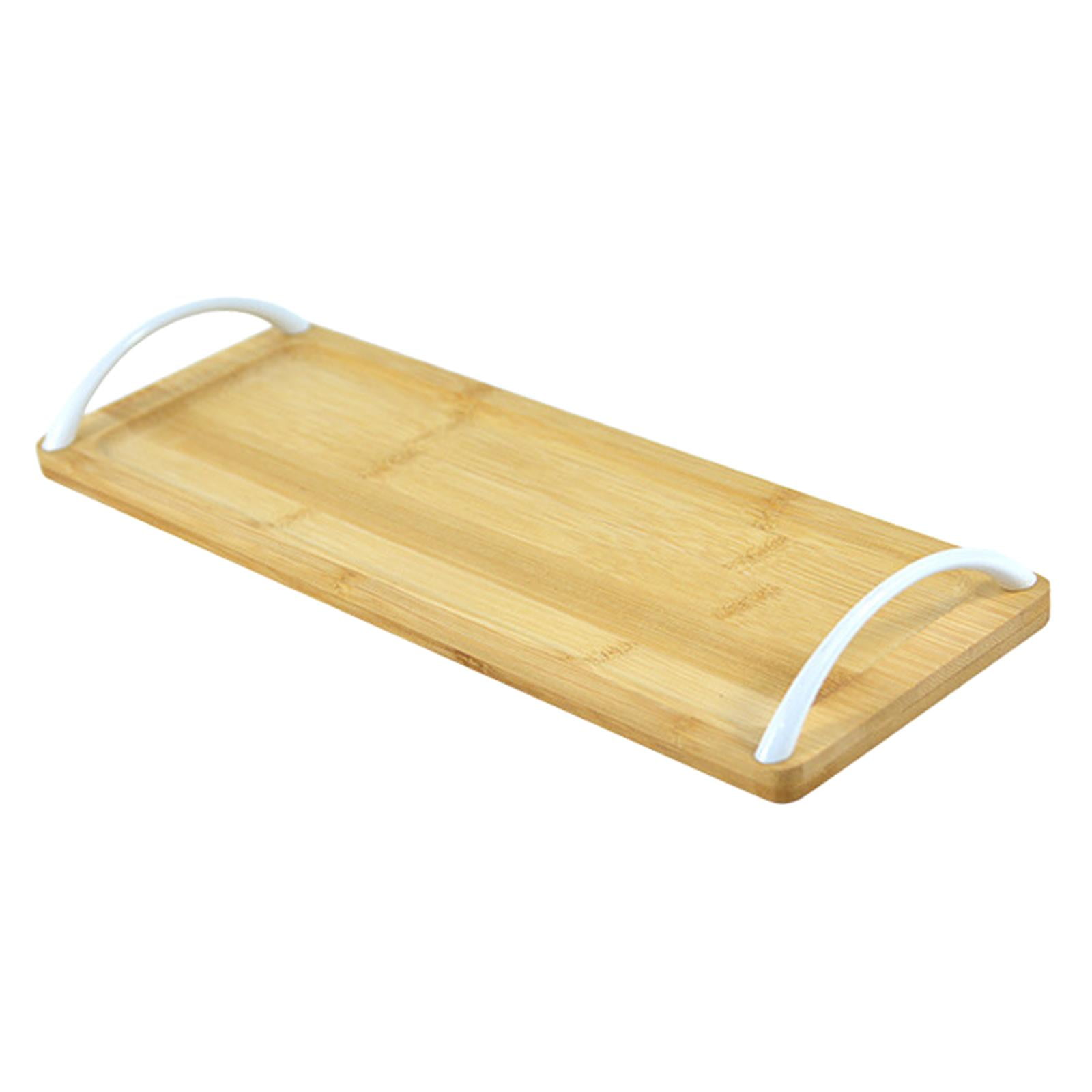Bamboo Serving Tray, with Handles Serving Platters Rectangular Serving Board, Candy Snack Stand