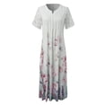 thumbnail image 4 of Summer Dresses for Women 2024 Cute Natural Womens Summer Dress Casual Loose Short Womens Summer Dresses,Women's Spring Summer Dresses 2023 Casual Resort Dress V Neck Print Lace Paneled ,Purple,M, 4 of 6