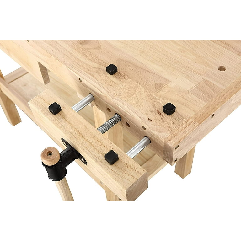Olympia Tools Hard Wood Workbench, 4-Ft Length, Vise, Storage