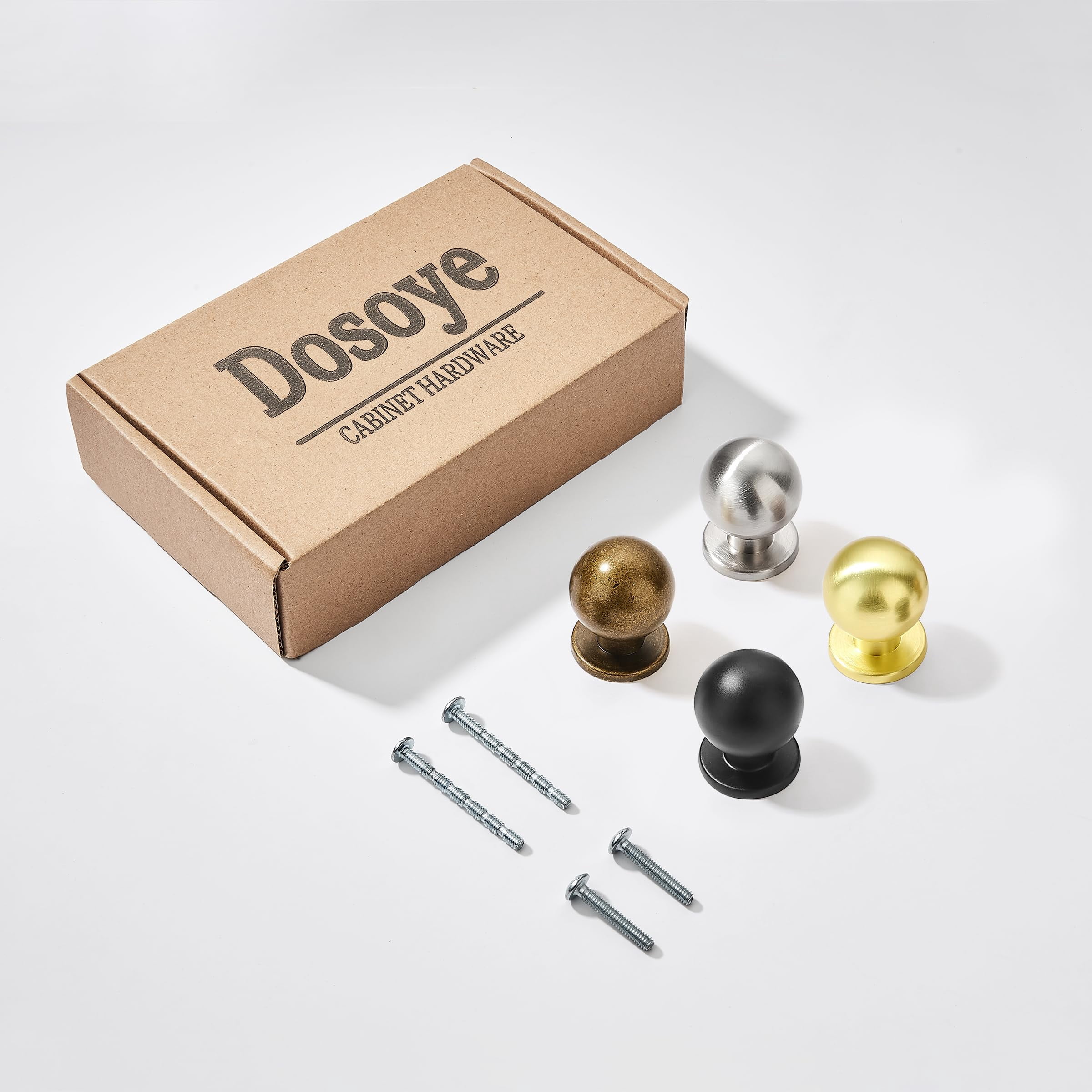10 Pack 1 Inch (25mm) Diameter Round Solid Vintage Antique Brass Cabinet knobs，Pulls for cabinets and Drawers,Ball Knobs Cabinetry Hardware