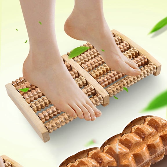 Wooden Foot Massage Roller for Plantar Fasciitis and Muscle Tension Ease Portable Acupressure Tool for Enhanced Circulation and Stress Reduction