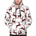 thumbnail image 4 of KLL Christmas Plaid Moose Print Mens Hoodie Long Sleeve Casual Pullover Hooded Sweatshirt Fashion Drawstring Hoodies with Pocket-4X-Large, 4 of 6