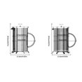 thumbnail image 2 of Advancent Cafetera de prensa francesa, hervidor de té, máquina Manual, soporte de vidrio aislado, regalo portátil para el hogar y la Oficina Juegos de servir café y té Gris, 2 of 6