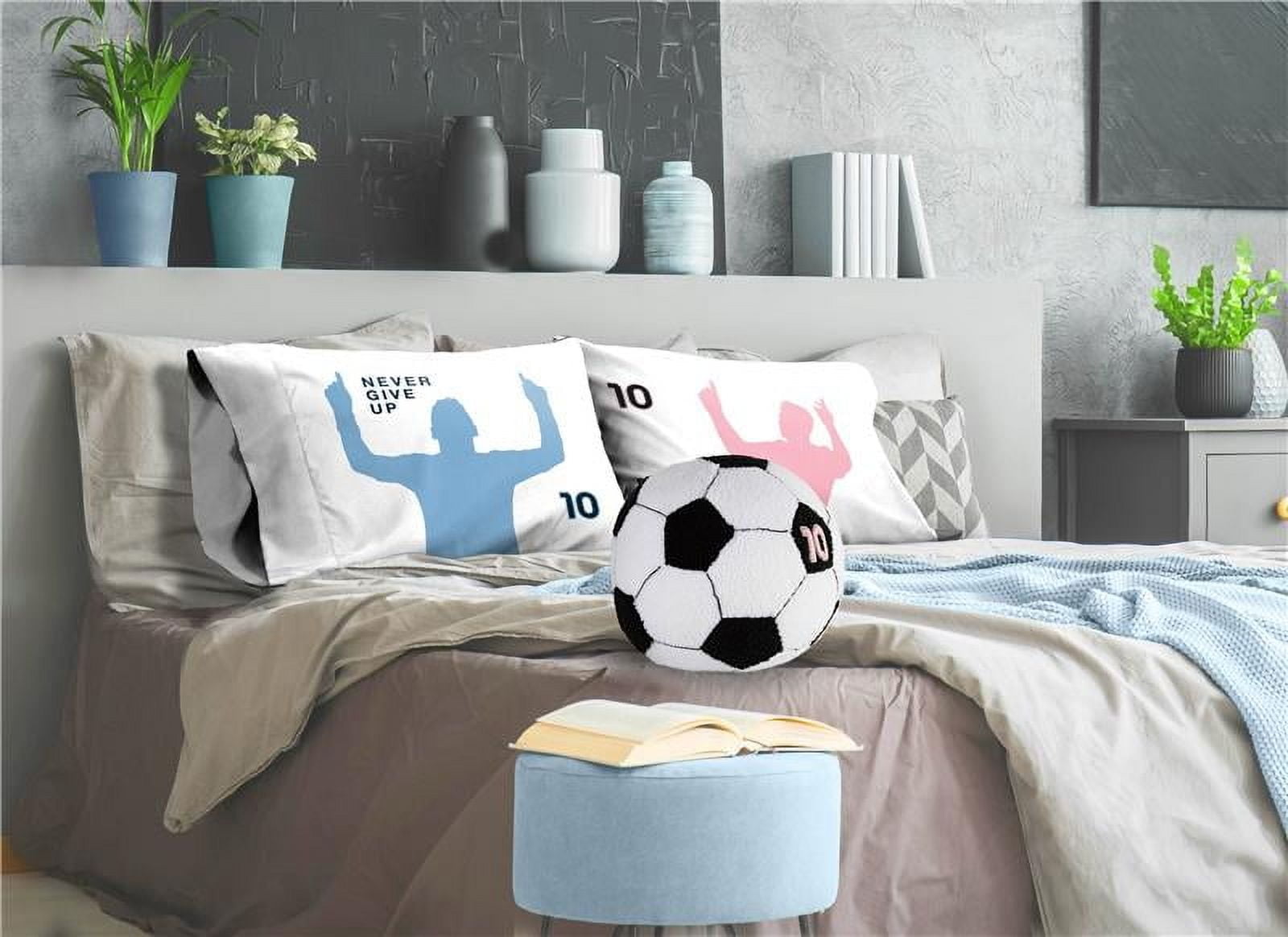 Messi 12" Soccer Ball Pillow Buddy, Polyester, Black & White, Messi