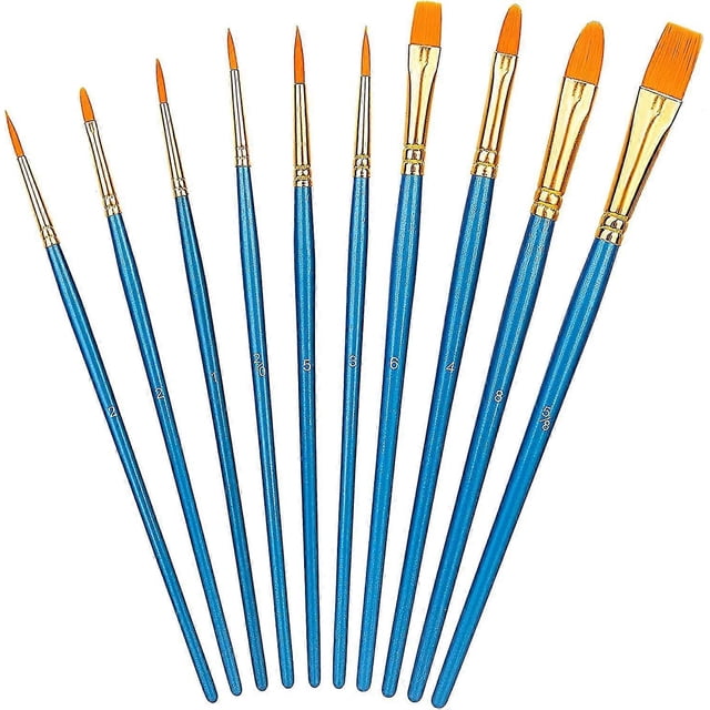 B Brush Set, Nylon Bru For Acrylic, Oil, , 10 Brush Sizes