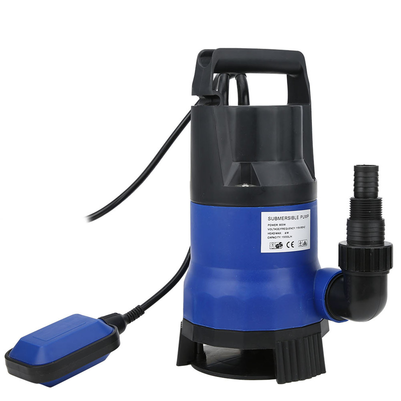 US Plug 110V 900W Water Pump Submersible Sewage Sump Aeration Dirty with Built-in Float Switch for Swim Pool Electric Power Tools Blue 