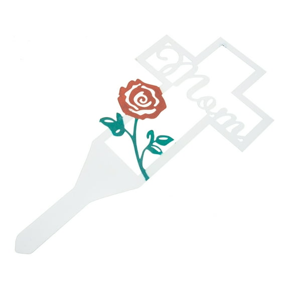 3 PCS Cemetery Insert Mothers Day Grave Decorations Memorial Plaques for Mom White