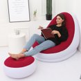 thumbnail image 3 of <p>Blow Up Chair, Foldable Air Leakage Prevention Durable Easy To Clean Air Sofa Chair With Foot Stool For Camping</p>, 3 of 7