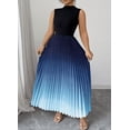 thumbnail image 4 of Women's Maxi Dress Ombre Mock Neck Sleeveless Pleated A Line Flowy Long Dresses, 4 of 5
