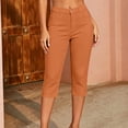 thumbnail image 5 of Cekizud Capri Pants for Women High Waist Button Stretch Slim Fit Cropped Capris,Sizes S-2XL, 5 of 6