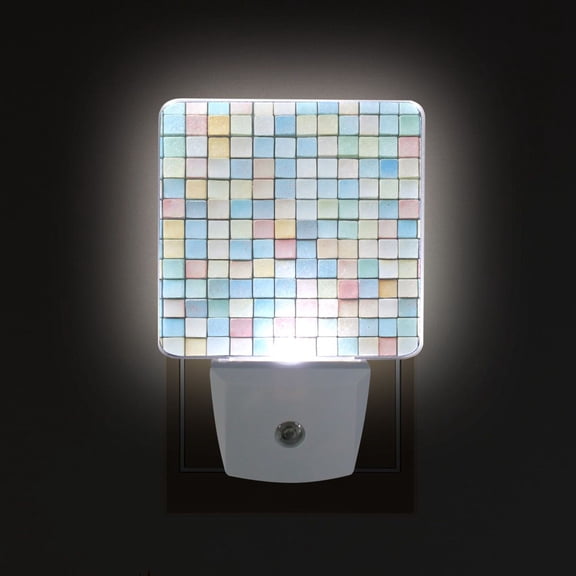 Yayeee LED Plug in Night Light for The Home with Auto Dusk to Dawn Light Sensors, 2 Pack, Small Pastel Pattern