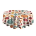 thumbnail image 5 of Fall Leaves Pumpkin Round Tablecloth 60" X 60",Wrinkle Wipeable Table Cloth for Kitchen Dining Room Picnic Patio Party, 5 of 6