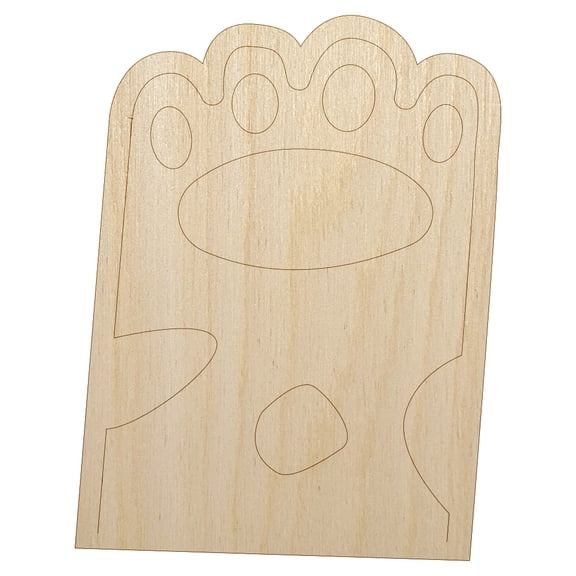 Cute Dog Cat Paw Spotted Doodle Wood Shape Unfinished Piece Cutout Craft DIY Projects - 4.70 Inch Size - 1/8 Inch Thick