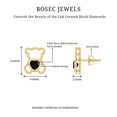 thumbnail image 4 of Rosec Jewels Cute Teddy Bear Stud Earrings with Heart Shape Created Black Diamond - AAAA Grade, 14K Yellow Gold, 4 of 6