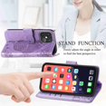 thumbnail image 6 of Dteck Wallet Embossed Case For Apple iPhone 13 Pro, Magnetic [Built-in Credit Card Slots] Flip Folio PU Leather Cover Case with Flower Butterfly Pattern,lightpurple, 6 of 6