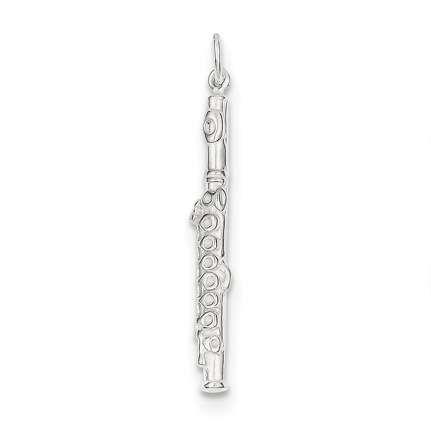 Jewelrypot Sterling Silver Flute Charm (1.4in)