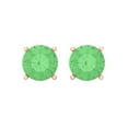 thumbnail image 3 of 3 ct Screw-Back Stud Earrings for Women | 7.5mm Round Cut Simulated Green Diamond | 18K Rose Gold, 3 of 5