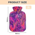 thumbnail image 3 of 2L Hot Water Bottle with Soft Velvet Cover PVC Hot Water Bag for Pain Relief Long-Lasting Warmth Neon Pink Wavy Lines, 3 of 8