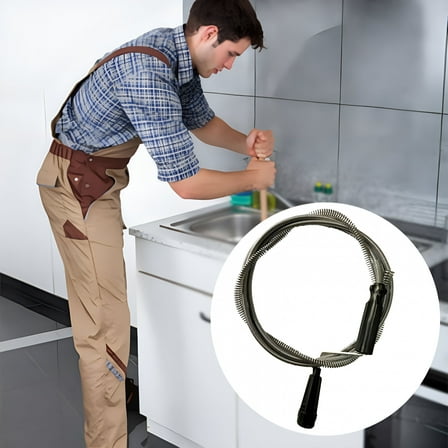 ACDANC 5FT Stainless Steel Drain Auger - Flexible Plumbing Snake for Toilet,Sink,Shower & Bathtub,Heavy Duty Clog Remover Tool with Ergonomic Handle,Rust-Proof Hair Drain Cleaner