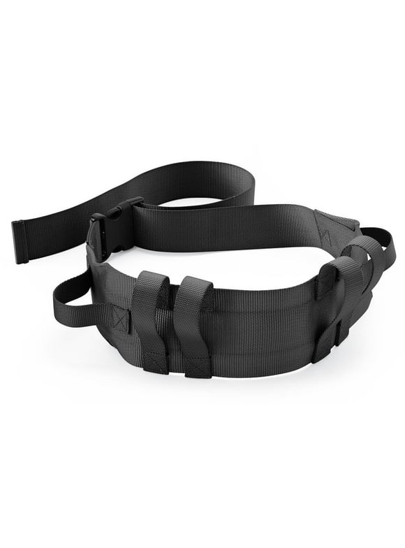Medline Wide Transfer Belt with Handles, Lifting Aid Gait Belt, Black, 1 count