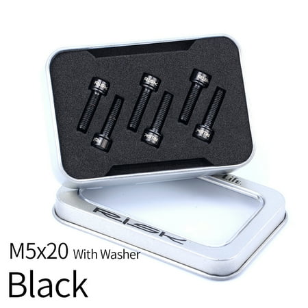 

Bangcool 6PCS Bike Stem Screws M5 Titanium Alloy Bike Screw Stem Fixing Bolts with Washer