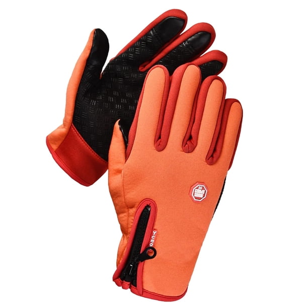 Guantes de invierno para pantalla táctil, antideslizantes, impermeables, con aislamiento térmico, para clima frío, para , en motocicleta, Naranja XXL Sunnimix guantes de invierno