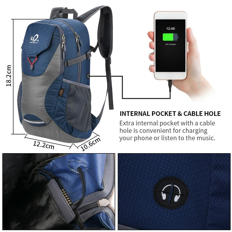 Vervormen Pak om te zetten Macadam WATERFLY Lightweight Packable Foldable Hiking Backpack Travel Daypack  Outdoor Bag for Traveling Camping Climbing Woman Man 40L - Walmart.com