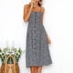 thumbnail image 3 of Gibobby Vestido de Verano para Mujer Vestido veraniego bohemio para mujer, vestido informal de verano, cuello redondo, sin mangas, vestido sin mangas, v(Azul oscuro,XL), 3 of 5
