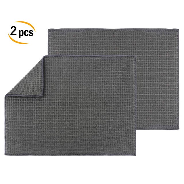 2pcs Super Absorbent Dish Drying Mat FastDrying Dish Mat Dish Drainer Mat Pad for Kitchen (Grey