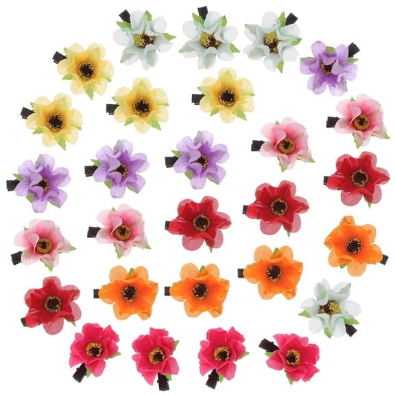 MEIBUTYUP 28-Piece Flower Hair Clips Set in Assorted Colors, Elegant Accessories for Parties, Travel, and Daily Wear