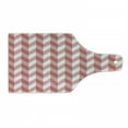 thumbnail image 1 of Coral Cutting Board, Retro Abstract Geometric Striped Pattern with Chevron Zigzags Triangular, Tempered Glass Cutting and Serving Board, Wine Bottle Shape, Coral Dark Coral White, by Ambesonne, 1 of 1
