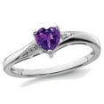 thumbnail image 1 of 2/5 Carat (ctw) Amethyst Heart Promise Ring in Sterling Silver, 1 of 5