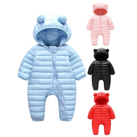 

SYNPOS Infant Boys Girls Winter Snowsuit Romper Down Jacket Baby Hooded Thick Warm Jumpsuit Outwear 0-18Months