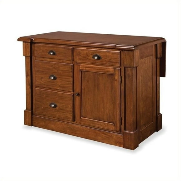 Bowery Hill 4 Drawer Kitchen Island in Rustic Cherry