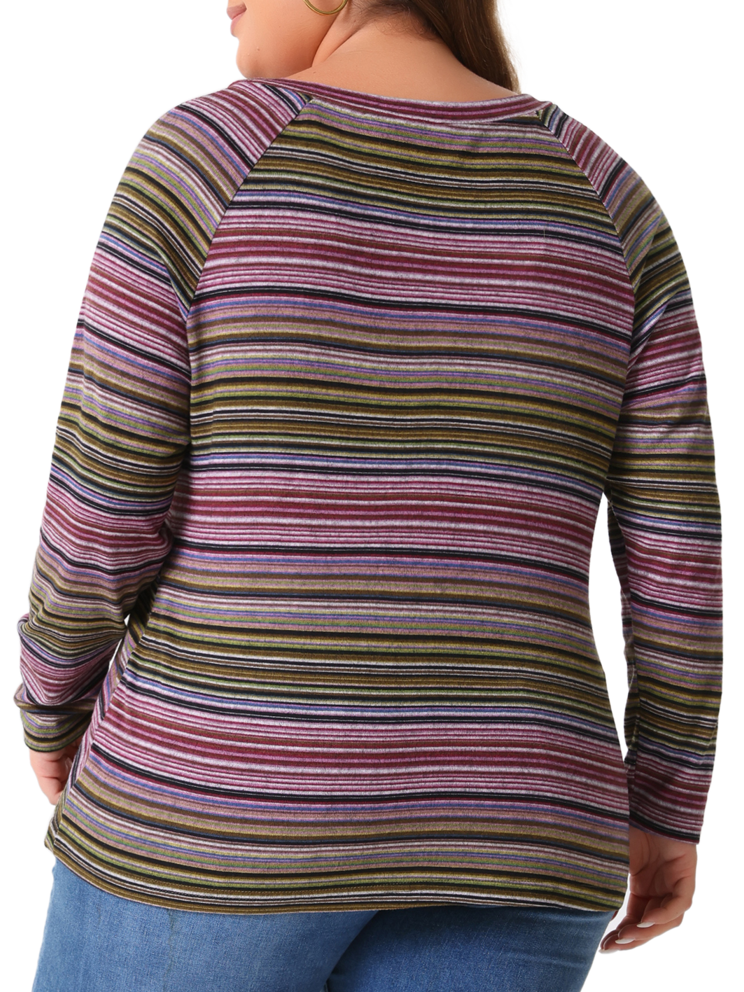 DARING DIVA Women' Plus Size Long Sleeve Notch V Neck Blouses 3X Pink