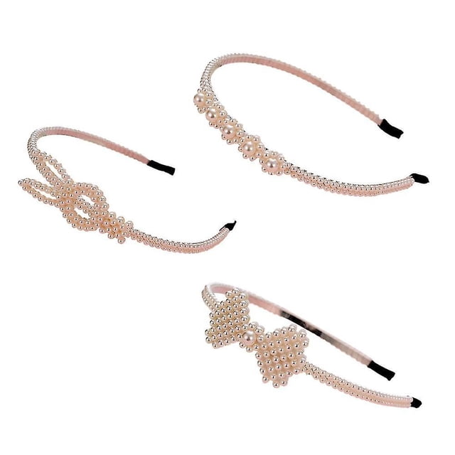 3 piezas decorativas para bodas, fiestas de cumpleaños, bailes, diademas de perlas artificiales, accesorios para el cabello con cuentas brillantes, accesorios para mujeres, niñas, adolescent