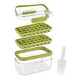 thumbnail image 3 of Bandeja de hielo Caja de almacenamiento de hielo prensado Congelador Molde de cubitos de hielo cuadrado con tapa Caja para hacer hielo en el hogar con bandeja y pala (verde), 3 of 7