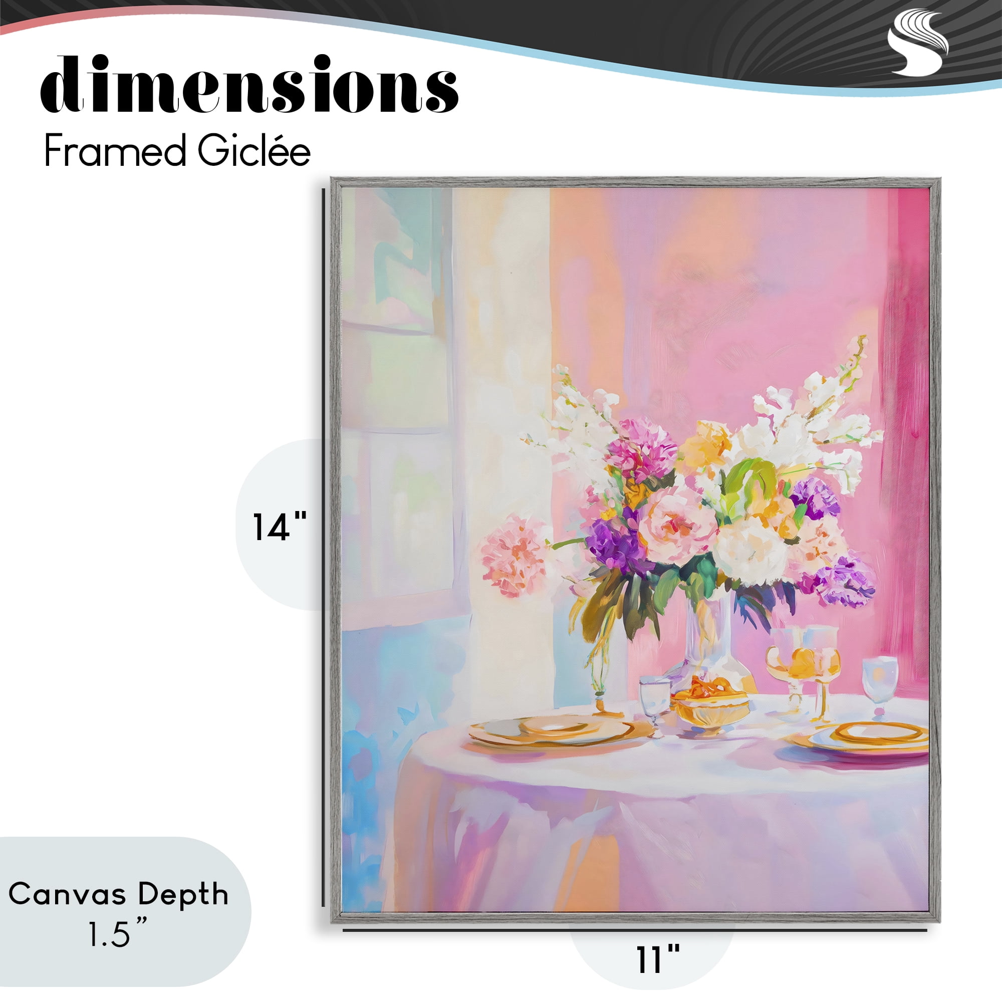 Stupell Industries Pink Brunch with Romantic Bouquet Gray Framed Giclee Art, design by The Prints Vibe