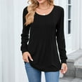 thumbnail image 6 of Trushirt Womens Tops Casual Solid Crew Neck Long Sleeve Fall Winter Black Going Out Tops for Women Size L, 6 of 9