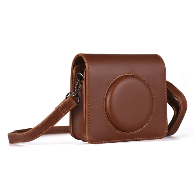 Portable Instant Camera Bag Camera Case Retro Style PU Leather Carrying Case Replacement for C300R/ Mini Shot 3 with Adjustable Shoulder Strap