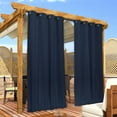 thumbnail image 5 of NICETOWN Outdoor Curtains Top & Bottom Grommet & Back Tab for Patio Waterproof, 2 Panels, Windproof Privacy Outdoor Dividers for Valley with Fixed Rope, Navy Blue, W52 x L108, 5 of 9