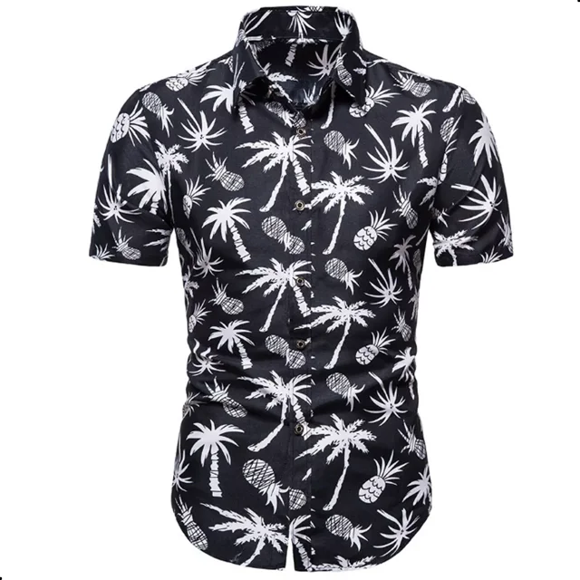 Camisa Hawaiana Con Estampado Para Hombre Playa Moda